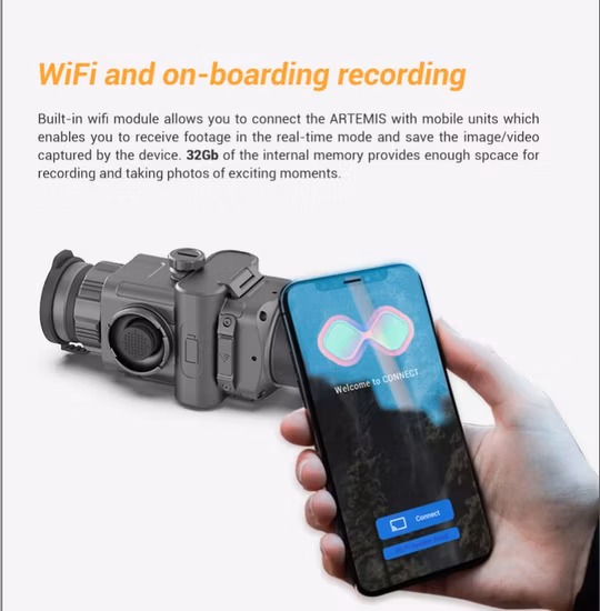 동물 수색용 이미징 스코프 전면 부착 이미저의 6가지 색상 팔레트 열 클립